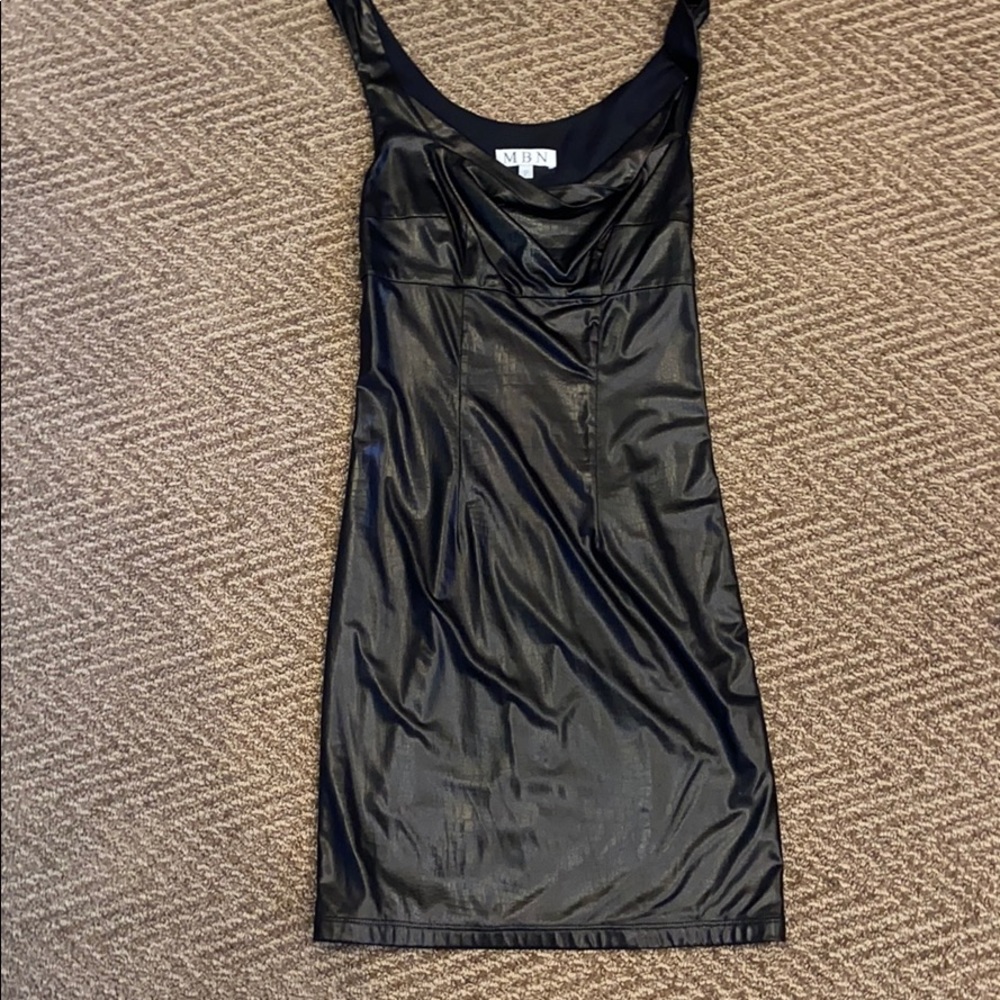 Leather-like stretchy dress